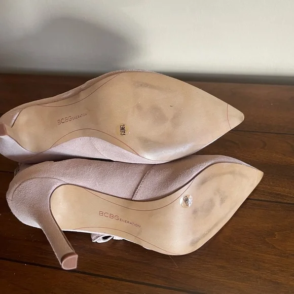 BCBGeneration Beige Suede Heels - Picture 3 of 10